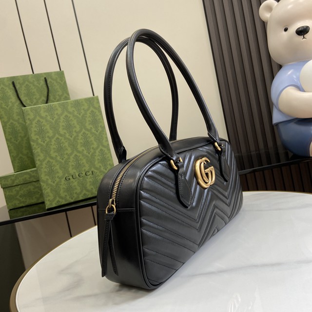 gucci專櫃新款原廠皮中號頂柄包 古馳GG MARMONT中號手提包 jcp2175
